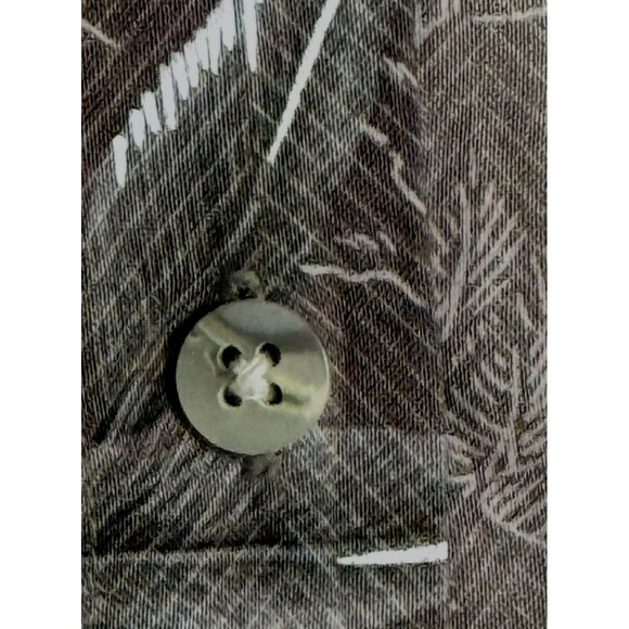 Vintage Hawaiian Shirt Croft & Barrow Palm Leaf Tiki Brown Rayon Aloha Y2K Large - Picture 5 of 8